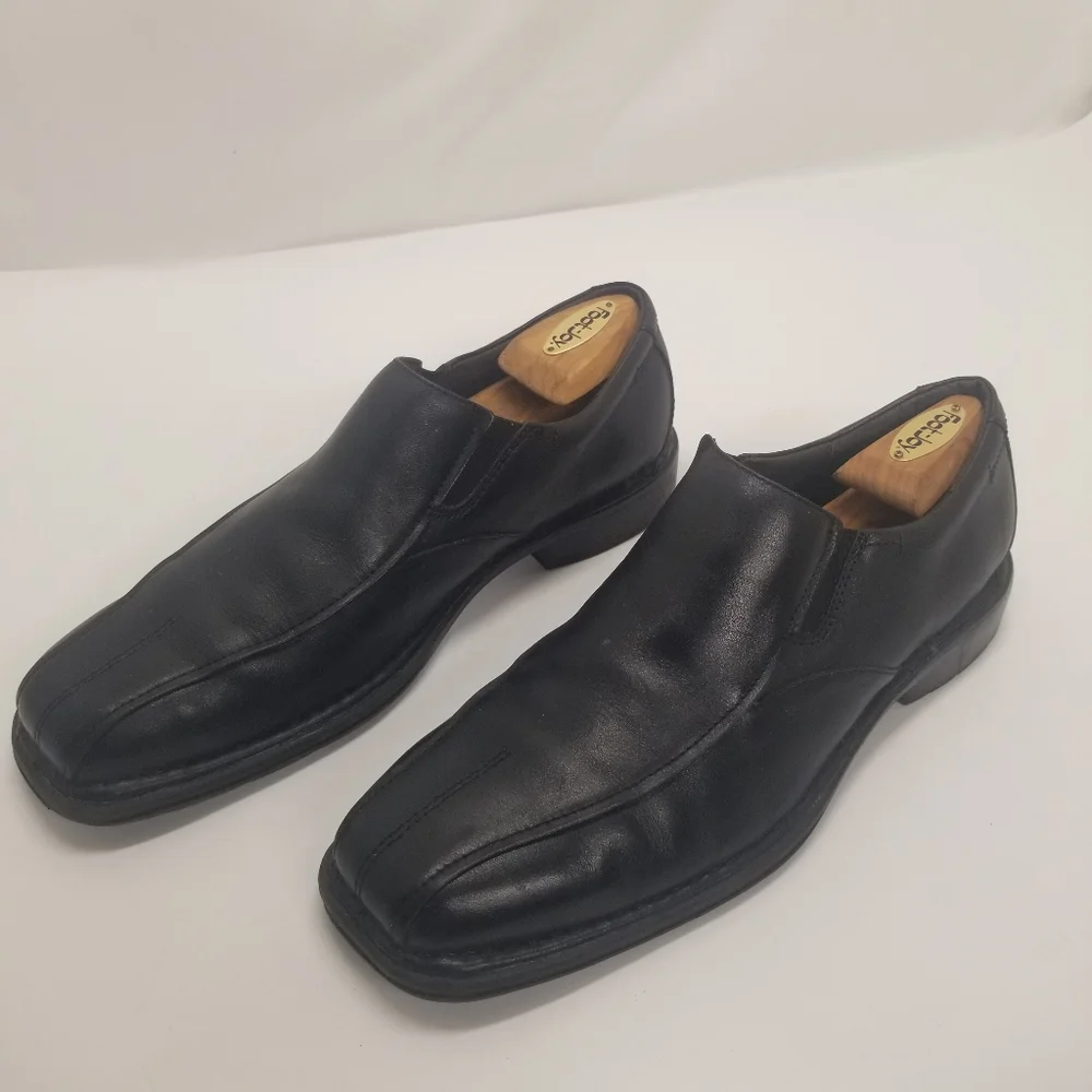 Nunn Bush Mens Size 10.5M Comfort Gel Black Leather Loafer Split Bicycle Toe